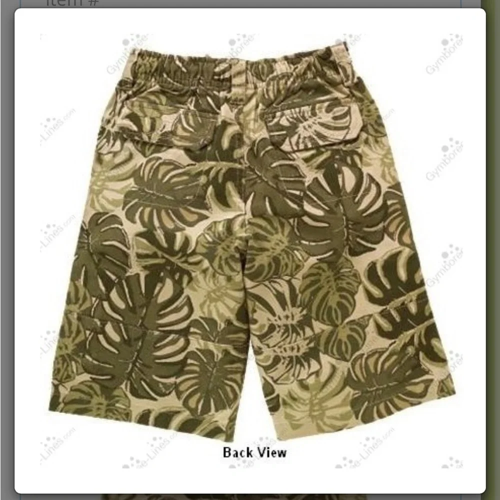 NWT Gymboree Global Surf Canvas Leaf Shorts Size 3